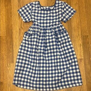 April Cornell Blue and White Sundress Square Neck Casual